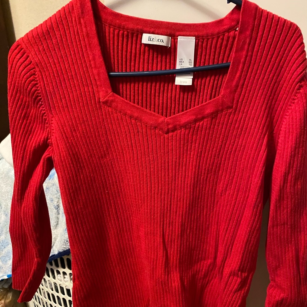 Red sweater liz&co3 for $15